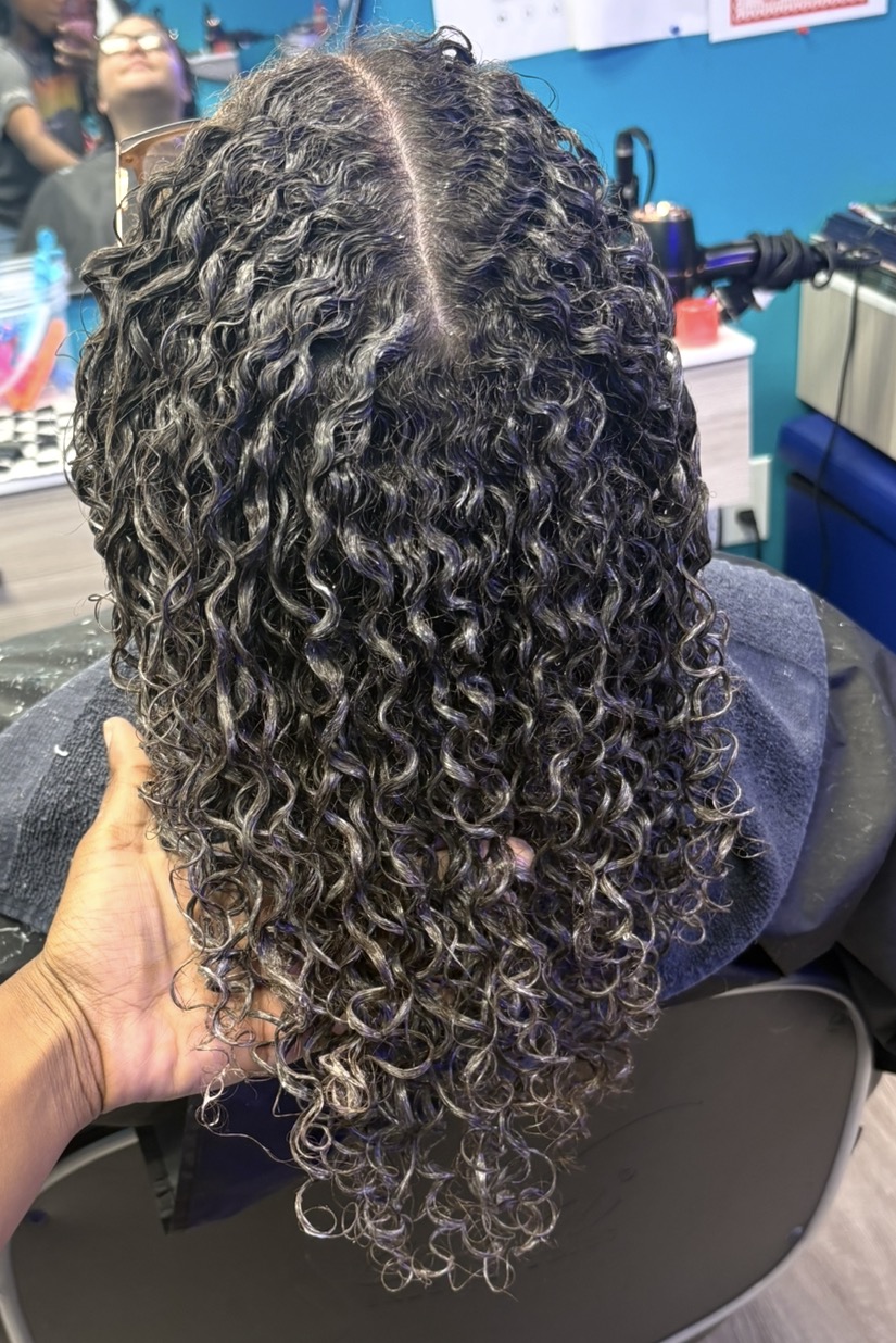 Defined natural curls after wash and style