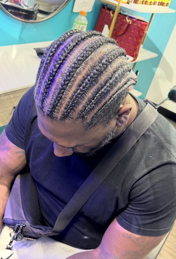 Precision cornrows for men